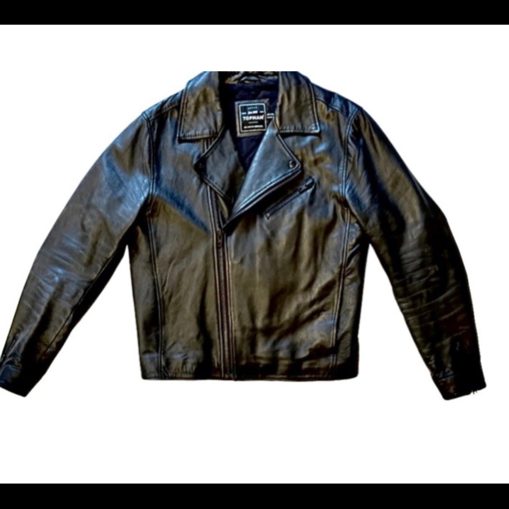 Topman Leather Biker Jacket
